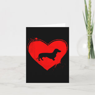 Carte Chien teckel en forme de coeur pour la Saint-Valen