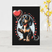 Carte Chien teckel Saint-Valentin Propriétaire de chien  (Fleur jaune)
