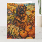 Carte Chien tibétain Mastiff automne récolte Thanksgivin (Devant)