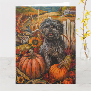 Carte Chien Tibétain Terrier Moisson d'automne Thanksgiv