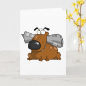Carte Chien-tient-journal-dans-gueule (Fleur jaune)