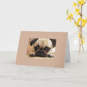 Carte Chien triste vous manquant (Fleur jaune)