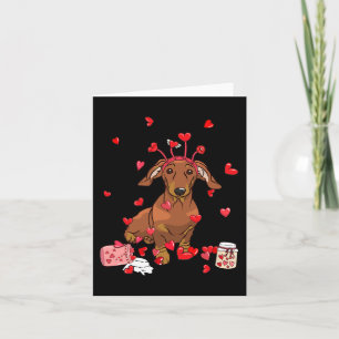 Carte Chien Valentine Cadeau mignonne Dachshund Saint Va