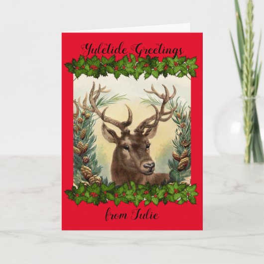 Carte Chien vintage Yuletide (Devant)