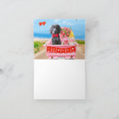 Carte Chien Weimaraner Camion de la Saint-Valentin Cœurs (Intérieur)