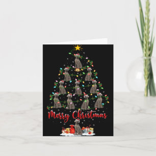 Carte Chien Weimaraner Xmas Lumières Santa Weimaraner Ch