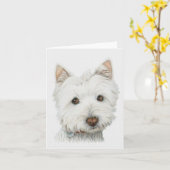 Carte Chien Westie (Fleur jaune)