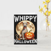 Carte Chien Whippet Halloween (Fleur jaune)