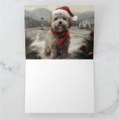 Carte Chien Yorkipod en Noël de neige (Intérieur)