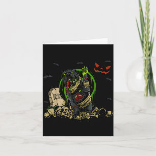 Carte Chien zombie bouledogue Chien zombie drôle Hallowe