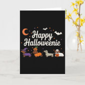 Carte Chienne de Vienne Sorcière Joyeux Halloween Mignon (Fleur jaune)