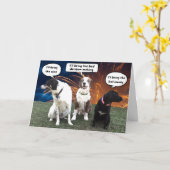 Carte Chiens amusants planifiant un anniversaire mémorab (Fleur jaune)