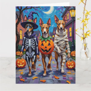 Carte Chiens Basenji Trick-or-Treating Costumes d'Hallow