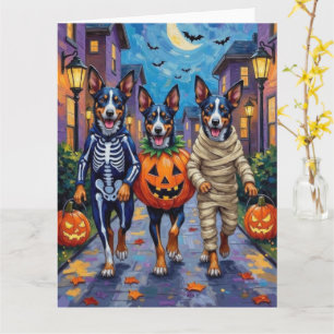 Carte Chiens Blue Heeler demandant des friandises Hallow