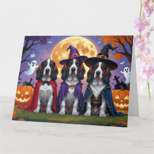 Carte Chiens Bluetick Coonhound Citrouille Drôle d'Hallo