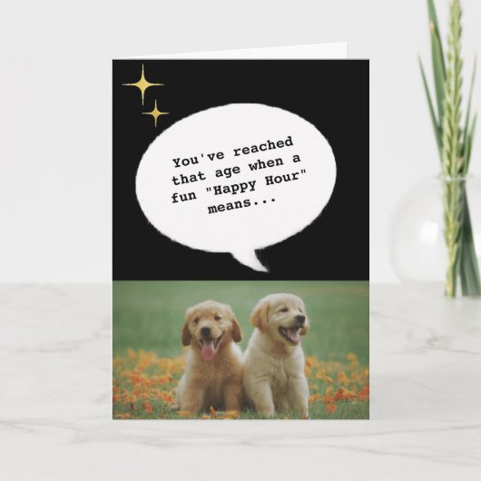 Carte Chiens branchés Bonne heure Vieille Anniversaire d (Devant)