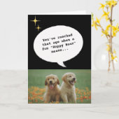 Carte Chiens branchés Bonne heure Vieille Anniversaire d (Fleur jaune)