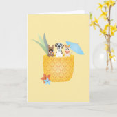 Carte Chiens d'ananas Pina Colada (Fleur jaune)