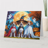 Carte Chiens de Basenji Citrouille Halloween drôle (Devant)