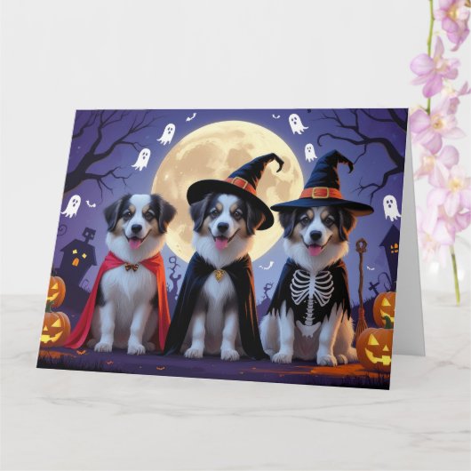 Carte Chiens de berger anatoliens Citrouille Halloween d (Orchidée)