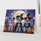 Carte Chiens de berger anatoliens Citrouille Halloween d (Devant)