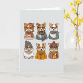 Carte Chiens de Corgi gallois branchés (Fleur jaune)