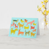 Carte Chiens de couleur mignons MERCI PERSONNALISÉ (Fleur jaune)