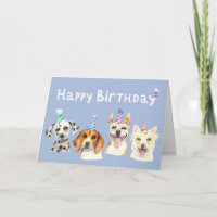 Chiens de fête aquarelle Joyeux anniversaire