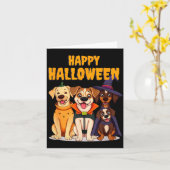 Carte Chiens de Halloween mignons drôles - Design unique (Fleur jaune)
