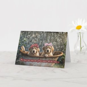 Carte Chiens de l'amitiés mignons Golden Retriever dans