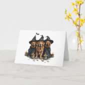 Carte Chiens de l'Halloween Golden Retriever Jack-o'-lan (Fleur jaune)