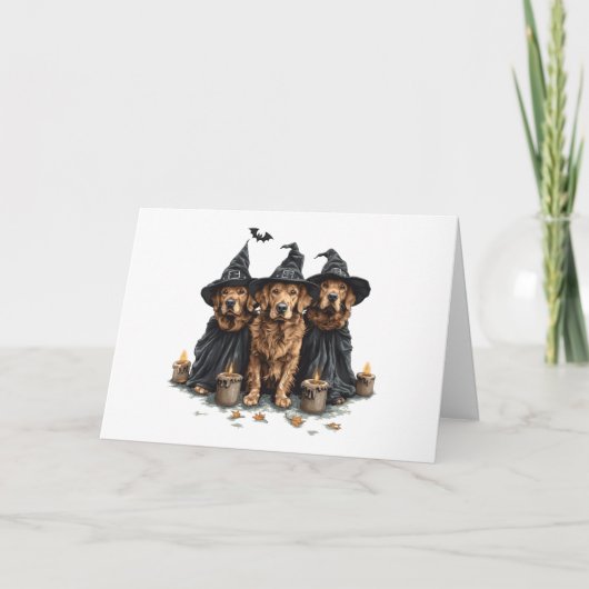 Carte Chiens de l'Halloween Golden Retriever Jack-o'-lan (Devant)