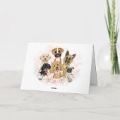 Carte Chiens de marionnettes rose Fleur d'or Chiens de m (Dos)