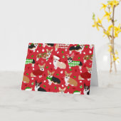 Carte Chiens de Noël Corgi (Fleur jaune)