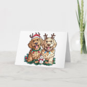 Carte Chiens de Noël Goldendoodle (Devant)