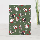 Carte Chiens de Noël sur Vert (Dos)