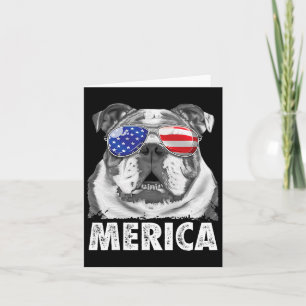 Carte Chiens de taureau anglais 4 juillet Merica Hommes