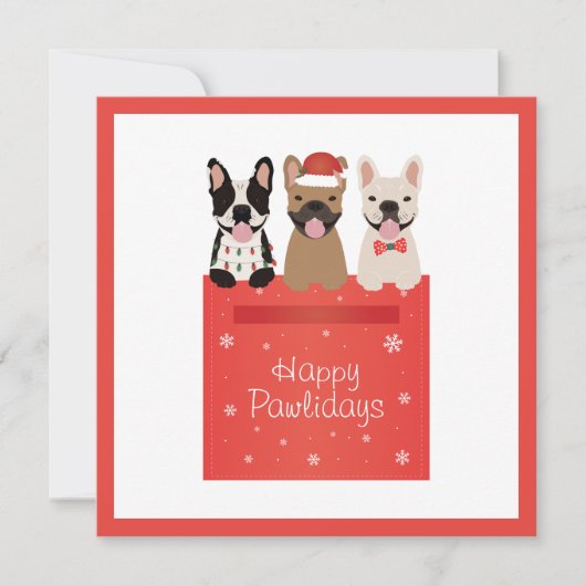 Carte Chiens de taureau français de Happy Pawlidays (Devant)