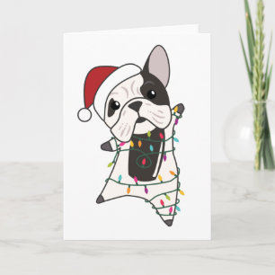 Carte Chiens de taureau Joyeux animaux d'hiver de Noël