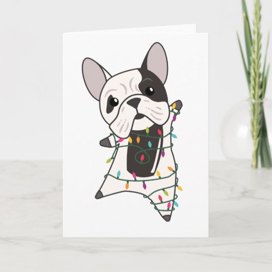 Carte Chiens de taureau Joyeux animaux d'hiver de Noël (Devant)