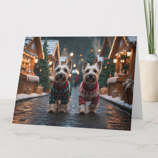 Carte Chiens de Terrier écossais Noël Snow Holiday (Devant)
