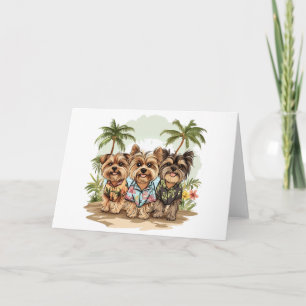 Carte Chiens de Yorkshire Terrier Chemises hawaïennes