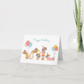 Carte Chiens drôles mignons fêtent (Devant)