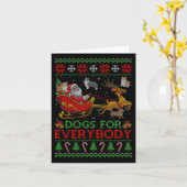 Carte Chiens drôles pour tout le monde Santa Sleigh vila (Fleur jaune)