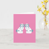 Carte Chiens du Staffordshire bleu (Fleur jaune)