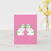 Carte Chiens du Staffordshire vert (Fleur jaune)