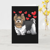 Carte Chiens du Yorkshire de Biewer Terrier (Fleur jaune)