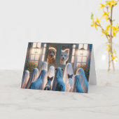 Carte Chiens fantômes d'Halloween (Fleur jaune)