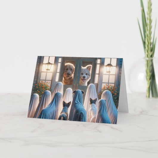 Carte Chiens fantômes d'Halloween (Devant)