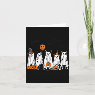 Carte Chiens fantômes d'Halloween Dessin animé de citrou